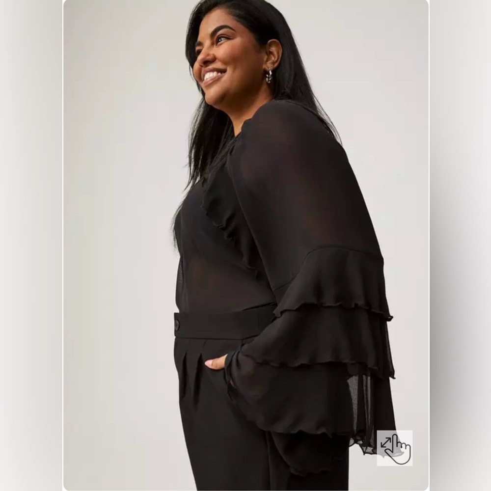 Torrid Long Sleeve Ruffle Top - Picture 3 of 7